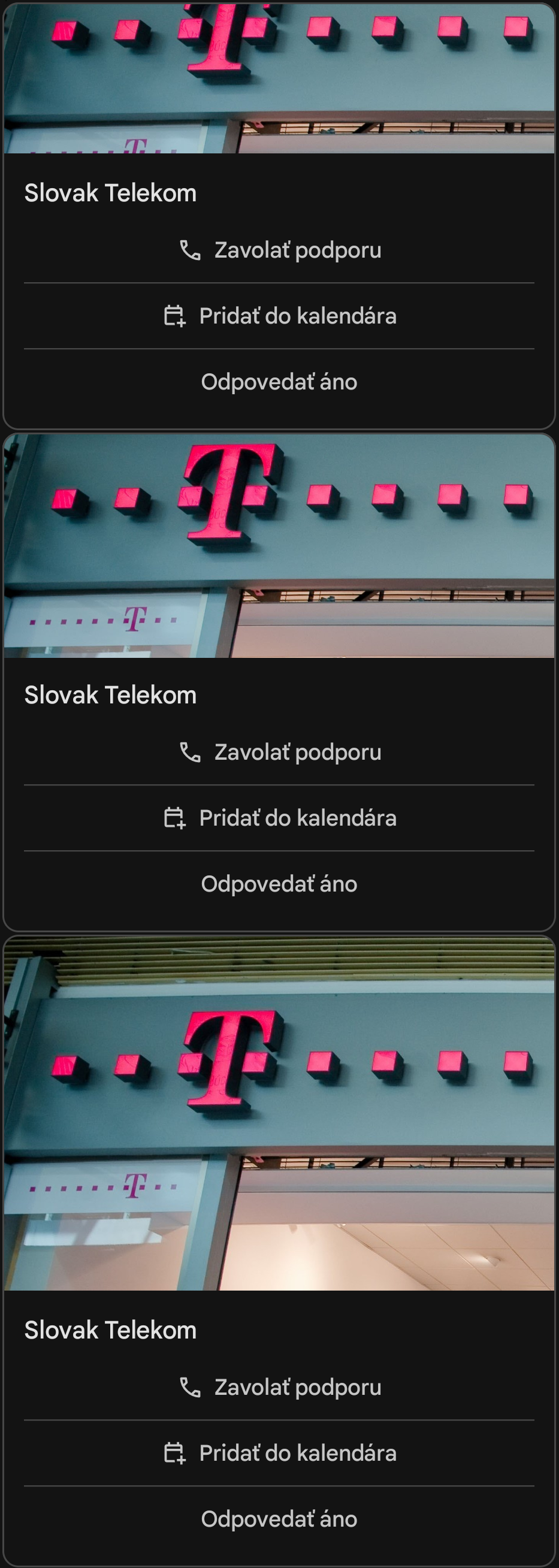 Standalone Card vertikálne rozloženie